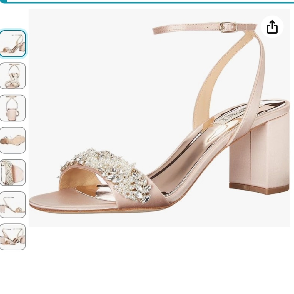 NIB Badgley Mischka Clara Heeled Sandal Size 7 Blush - new in box pics added
